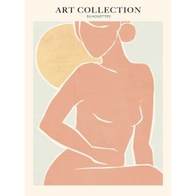 Affiche art collection silhouettes rose pâle l.30 x l.40 cm Dada Art