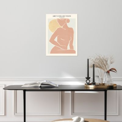 Affiche art collection silhouettes rose pâle l.30 x l.40 cm Dada Art