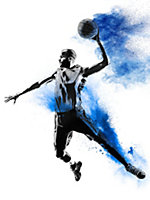 Affiche Basket-ball bleu bleu Dada Art l.30 x H.40 cm