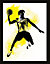 Affiche Basket-ball jaune jaune Dada Art l.30 x H.40 cm
