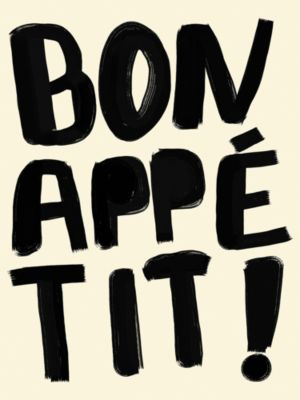 Affiche " Bon appétit " noir et blanc l.30 x l.40 cm Dada Art