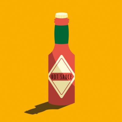 Affiche bouteille " hot sauce " orange l.30 x l.30 cm Dada Art