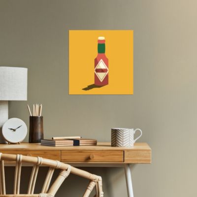 Affiche bouteille " hot sauce " orange l.30 x l.30 cm Dada Art