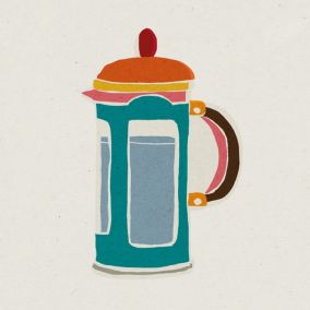 Affiche cafetière multicouleurs l.30 x l.30 cm Dada Art