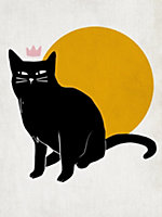 Affiche chat noir Dada Art l.30 x H.40 cm