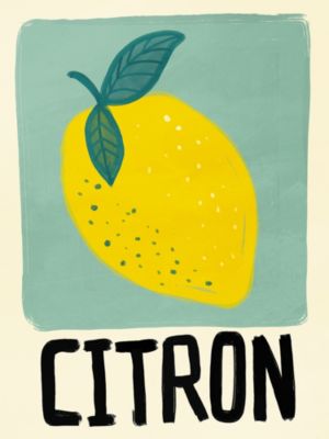 Affiche citron jaune l.30 x H.40 cm Dada Art