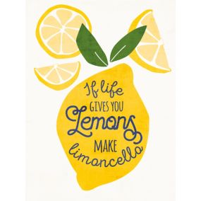 Affiche citron jaune " Make limoncello " l.30 x H.40 cm Dada Art