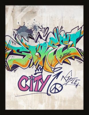 Affiche City Tag multicouleur Dada Art l.30 x H.40 cm