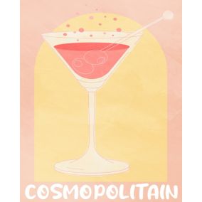 Affiche Cosmopolitan jaune Dada Art l.24 x H.30 cm