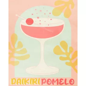 Affiche Daikiri rose Dada Art l.24 x H.30 cm