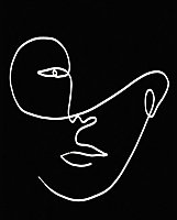 Affiche décorative visage noir l.40 x H.50 cm