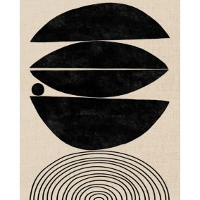 Affiche demi cercles noirs Dada Art l.40 x H.50 cm