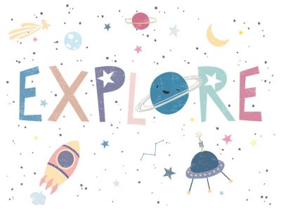 Affiche espace " explore " l.30 x H.30 cm Dada Art