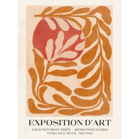 Affiche Exhibition orange Dada Art l.30 x H.40 cm