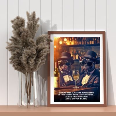 Affiche - Faire revenir les amis au vin blanc - Posters de nos Régions - Format A4 - Moyen 29,7cm x 21cm