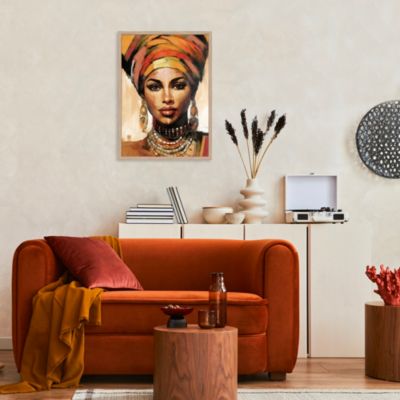 Affiche femme turban multicouleurs L.50 x H.70cm Dada Art