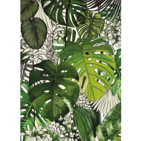 Affiche feuillage jungle vert L.40 x H.50cm Dada Art