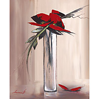 Affiche Fleurs rouges Tramoni I 24 x 30 cm