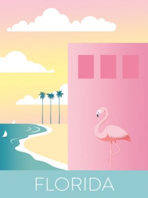Affiche " Florida " Colors pastels l.30 x H.40 cm Dada Art