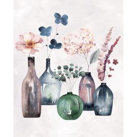 Affiche Flower Vase , fleurs, nature l.40 x H.50 cm multicolore