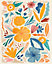 Affiche Flowers fleurs, feuilles, l.40 x H.50 cm multicolore