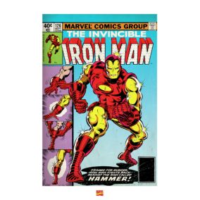 Affiche Iron Man vintage Dada Art l.40 x H.50 cm
