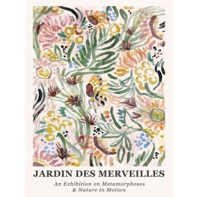 Affiche jardin des merveilles pastel l.30 x l.40 cm Dada Art