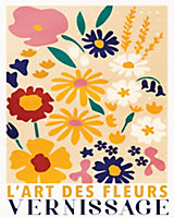Affiche l'art des fleurs vernissage Dada Art l.40 x H.50 cm multicolore