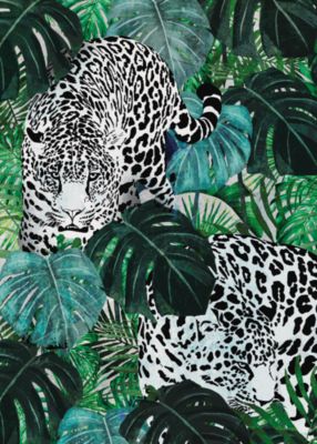 Affiche léopard jungle vert L.40 x H.50cm Dada Art