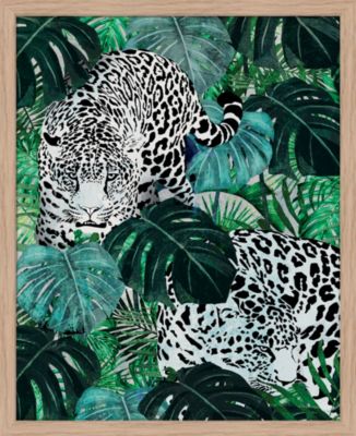 Affiche léopard jungle vert L.40 x H.50cm Dada Art