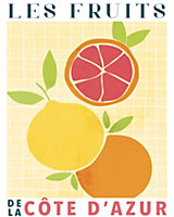 Affiche les fruits de la côte d'azur Dada Art l.40 x H.50 cm jaune-orange