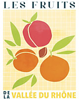 Affiche les fruits de la vallée du rhône Dada Art l.40 x H.50 cm orange