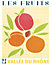 Affiche les fruits de la vallée du rhône Dada Art l.40 x H.50 cm orange