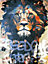 Affiche lion Tag orange Dada Art l.30 x H.40 cm