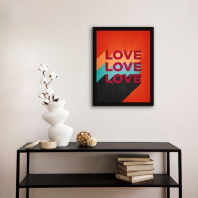 Affiche Love sur fond rouge l.30 x l.40 cm Dada Art