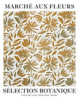 Affiche marché aux fleurs séléction botanique Dada Art l.40 x H.50 cm marron