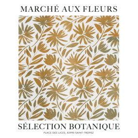 Affiche "Marché aux fleurs sélection botanique" Dada Art l.40 x H.50 cm marron