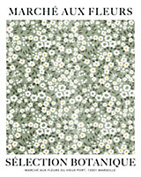 Affiche marché aux fleurs sélection botanique Dada Art l.40 x H.50 cm vert