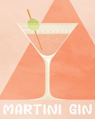 Affiche Martini orange Dada Art l.24 x H.30 cm