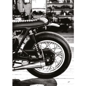 Affiche moto noir et blanc L.50 x H.70cm Dada Art