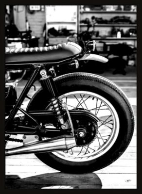 Affiche moto noir et blanc L.50 x H.70cm Dada Art