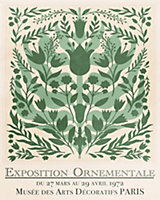 Affiche Ornemental vert Dada Art l.40 x H.50 cm