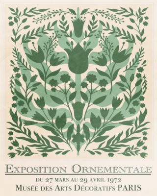 Affiche Ornemental vert Dada Art l.40 x H.50 cm