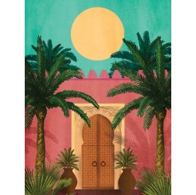 Affiche palmiers Dada Art l.30 x H.40 cm multicolore