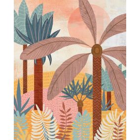 Affiche palmiers multicouleurs l.40 x H.50 cm Dada Art