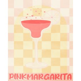 Affiche Pink Margarita rose Dada Art l.24 x H.30 cm