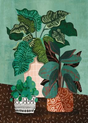 Affiche plantes et vases verts l.50 x l.70 cm Dada art