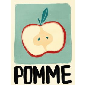 Affiche pomme vert pastel l.30 x l.40 cm Dada Art