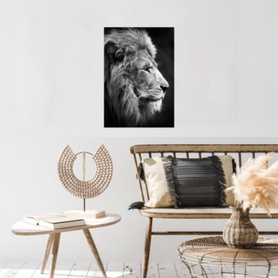 Affiche portrait lion noir et blanc L.50 x H.70cm Dada Art