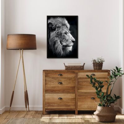 Affiche portrait lion noir et blanc L.50 x H.70cm Dada Art